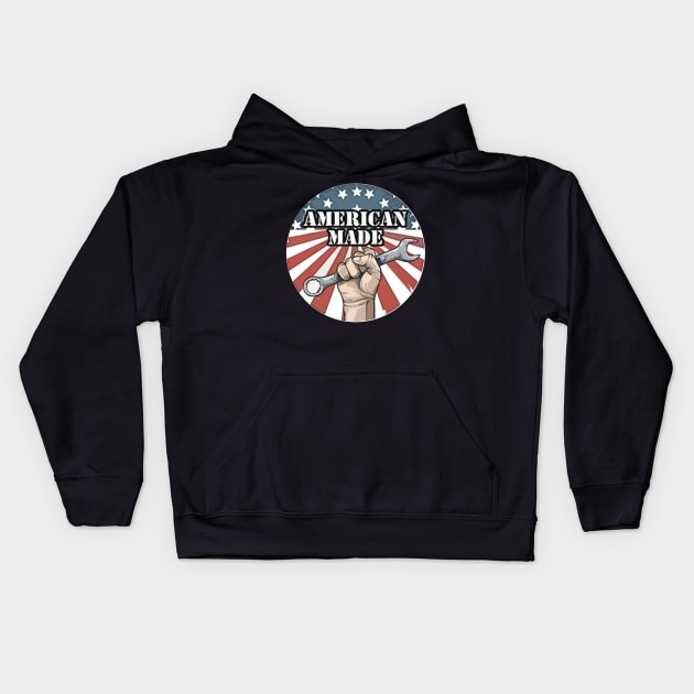 American Made Kids Hoodie by  The best hard hat stickers 